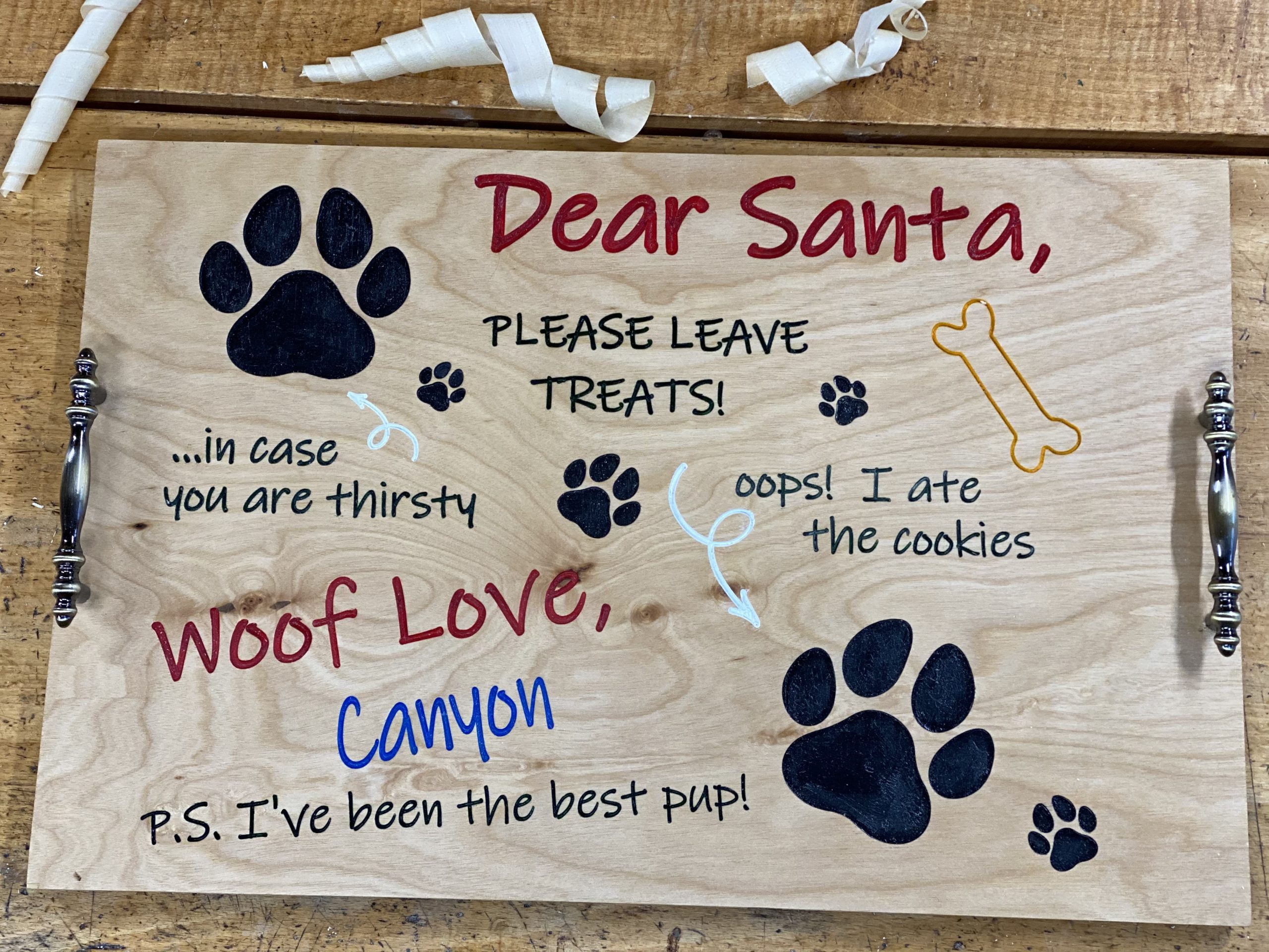 Santa tray for dogs