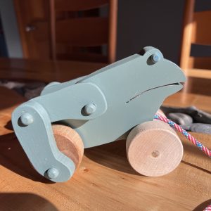 Wooden toy frog